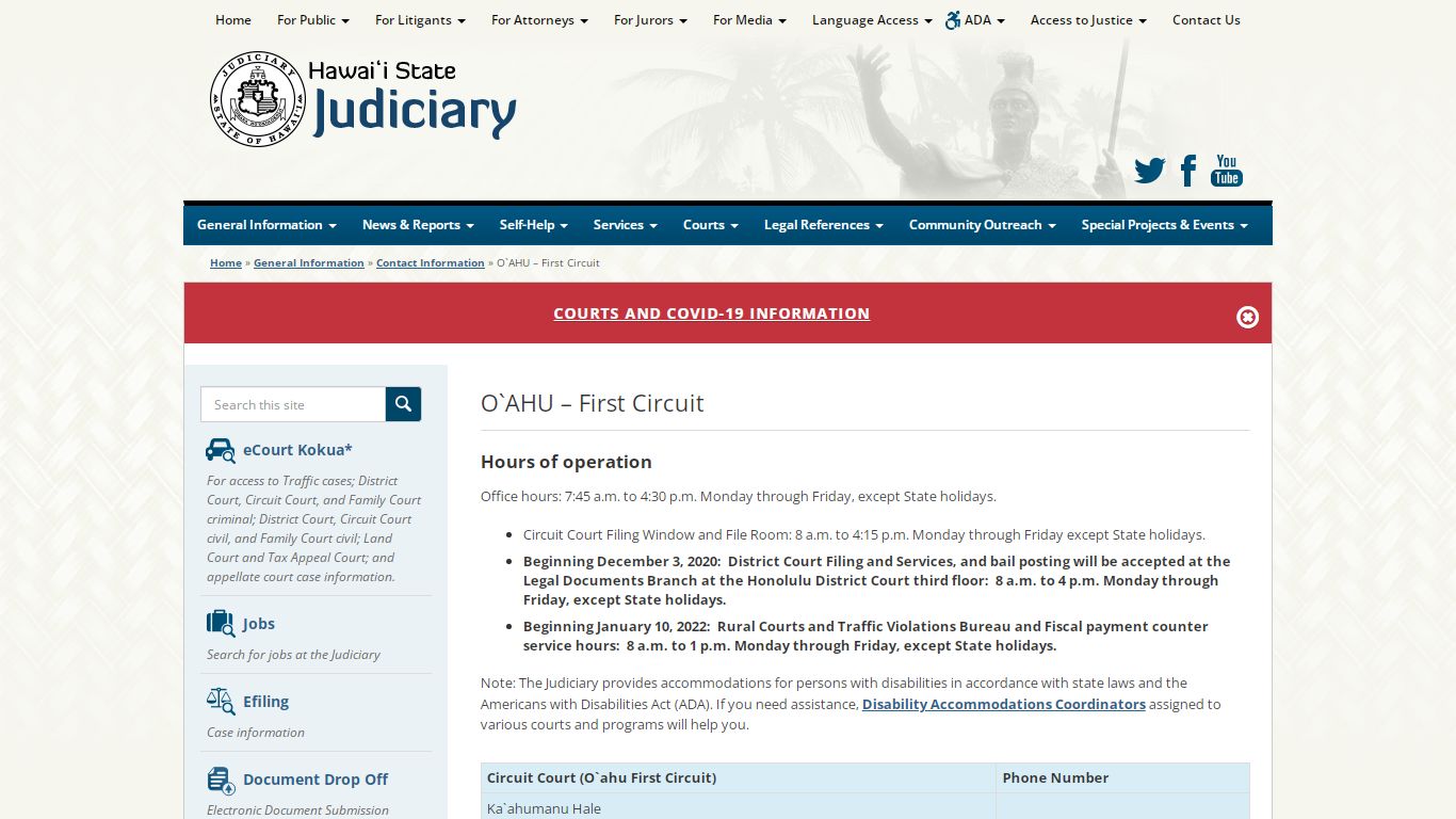 Judiciary | O`AHU – First Circuit - courts.state.hi.us
